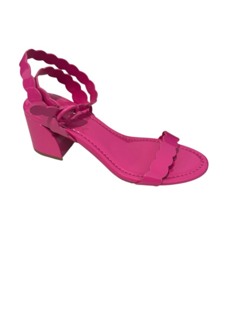 On 34th Women's Pathina Scalloped Block Heel Sandals, Fuchsia Size 7 - NWB